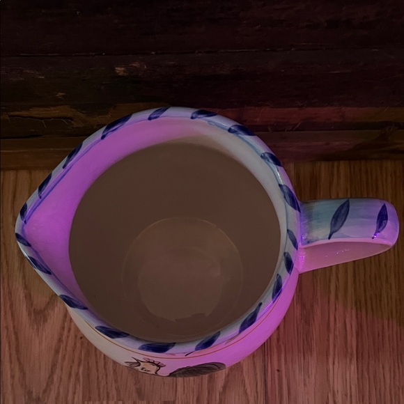 Hand-Painted Rooster Ceramic Pitcher - Picture 2 of 8